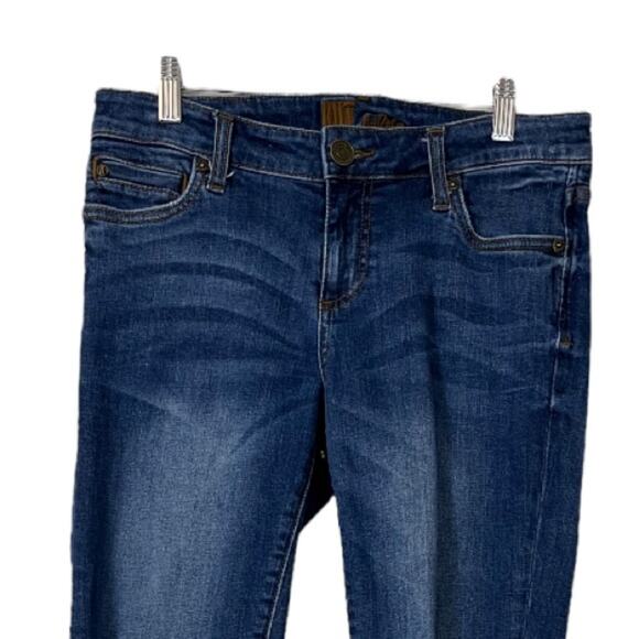 Kut from the Kloth Jeans Dark Wash Mid Rise Zip Fly Distressed Women's Size 4 - Picture 3 of 7